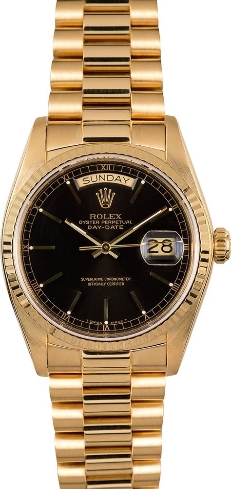 rolex day date black 18038|18038 vs 18238.